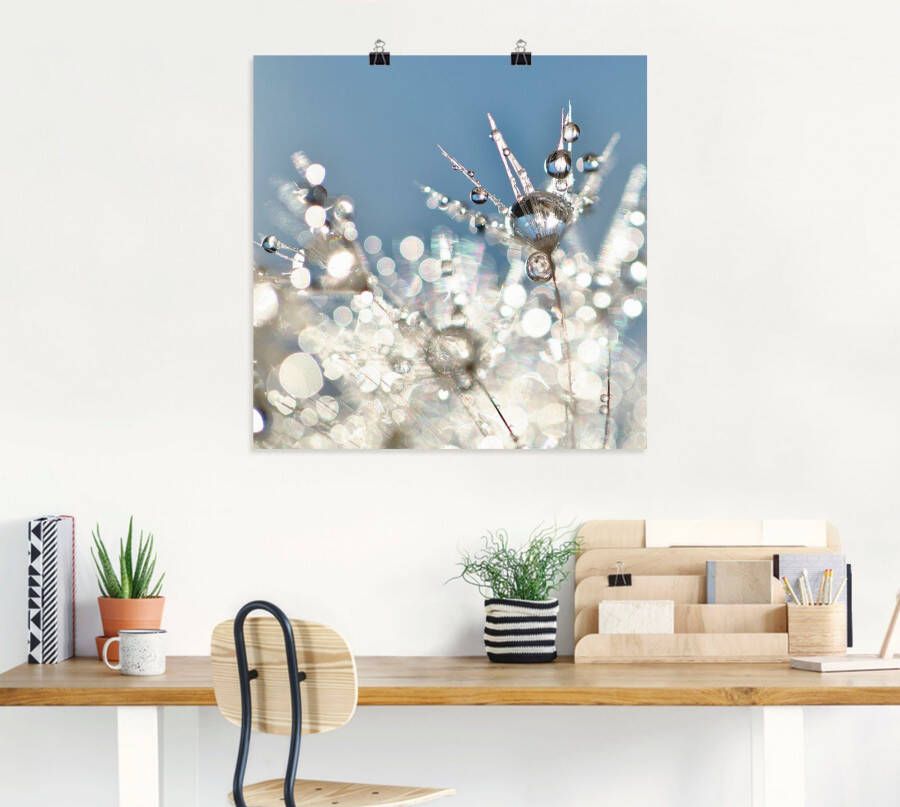 Artland Artprint Pluizenbol druppel abstract als artprint op linnen poster muursticker in verschillende maten