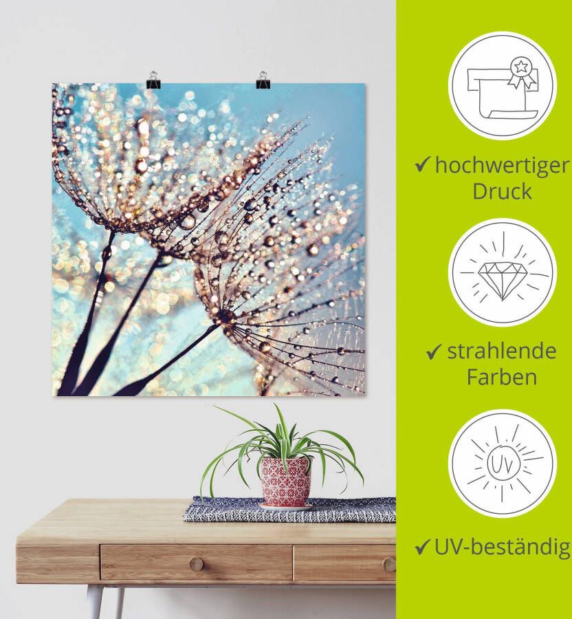 Artland Artprint Pluizenbol druppelvanger als artprint van aluminium artprint voor buiten artprint op linnen poster in verschillende maten. maten