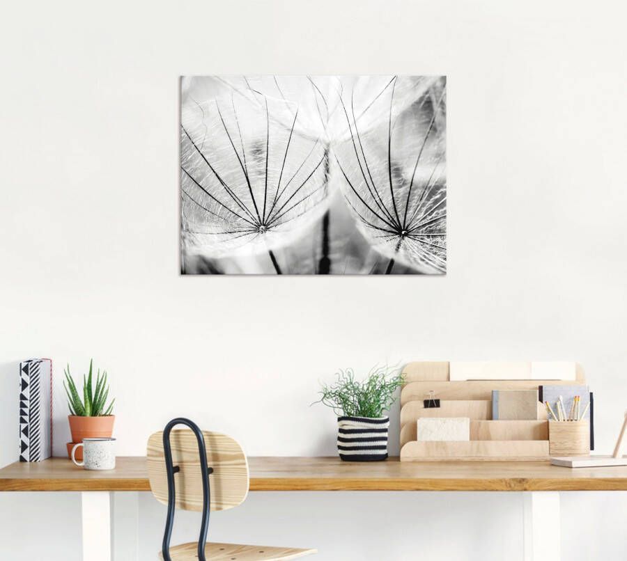 Artland Artprint Pluizenbol in zwart-wit als artprint van aluminium artprint voor buiten artprint op linnen poster muursticker