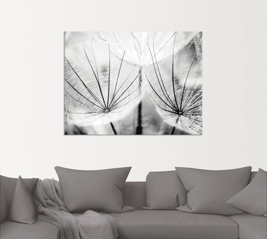 Artland Artprint Pluizenbol in zwart-wit als artprint van aluminium artprint voor buiten artprint op linnen poster muursticker