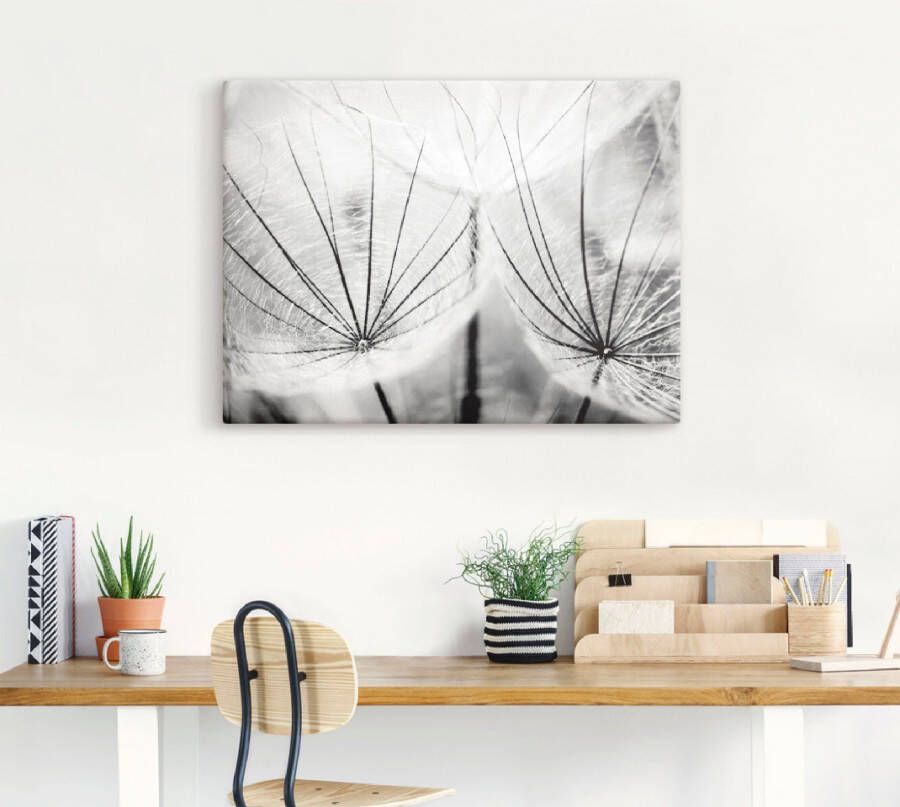 Artland Artprint Pluizenbol in zwart-wit als artprint van aluminium artprint voor buiten artprint op linnen poster muursticker