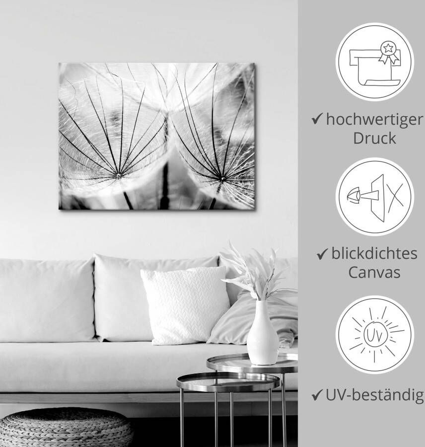 Artland Artprint Pluizenbol in zwart-wit als artprint van aluminium artprint voor buiten artprint op linnen poster muursticker