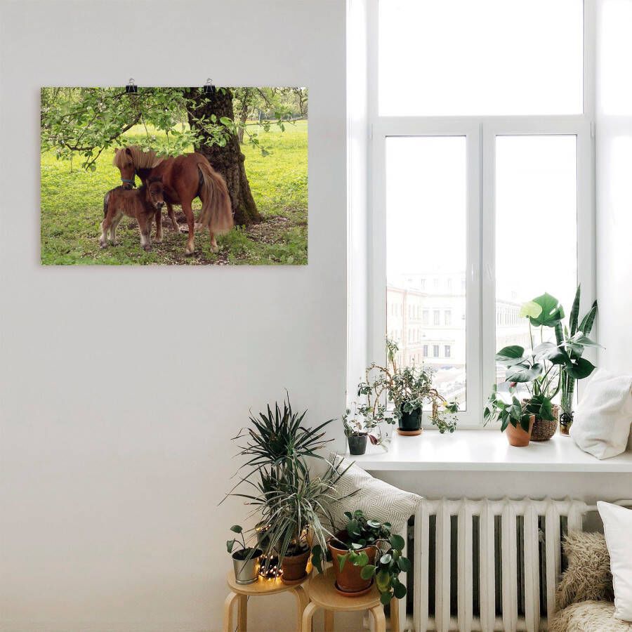 Artland Artprint Pony Moedersgeluk als artprint van aluminium artprint voor buiten artprint op linnen poster muursticker