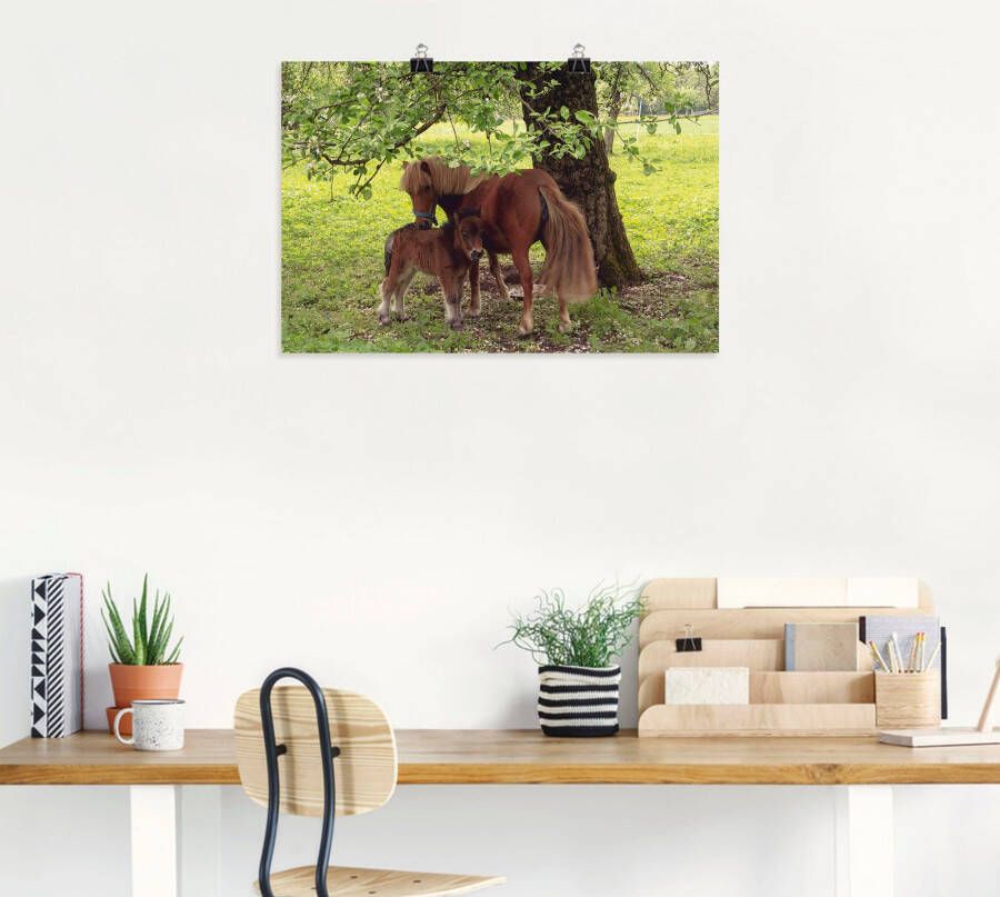 Artland Artprint Pony Moedersgeluk als artprint van aluminium artprint voor buiten artprint op linnen poster muursticker