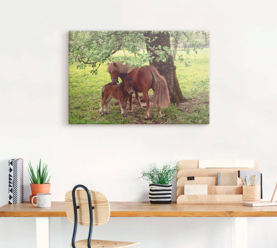 Artland Artprint Pony Moedersgeluk als artprint van aluminium artprint voor buiten artprint op linnen poster muursticker