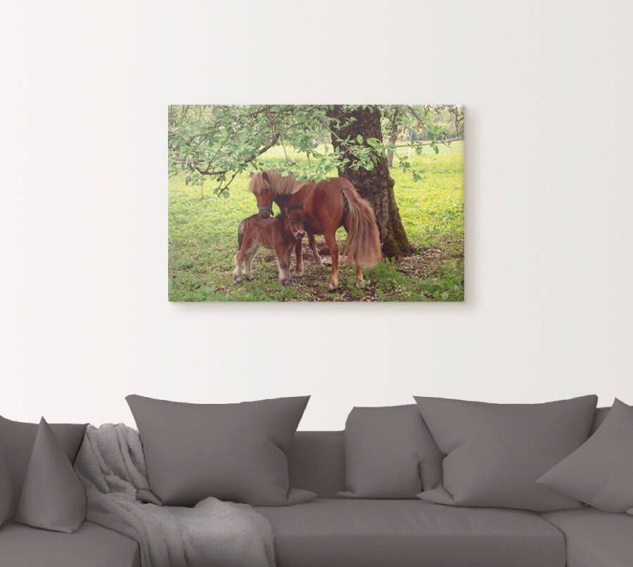 Artland Artprint Pony Moedersgeluk als artprint van aluminium artprint voor buiten artprint op linnen poster muursticker