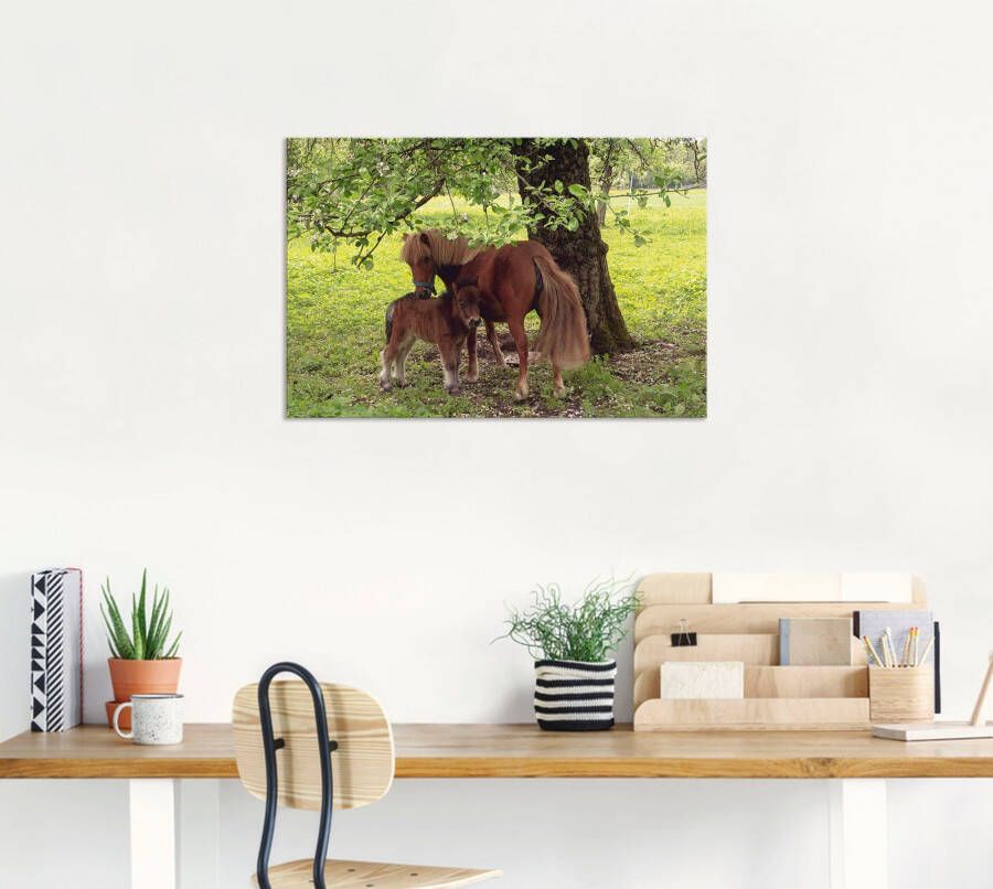 Artland Artprint Pony Moedersgeluk als artprint van aluminium artprint voor buiten artprint op linnen poster muursticker