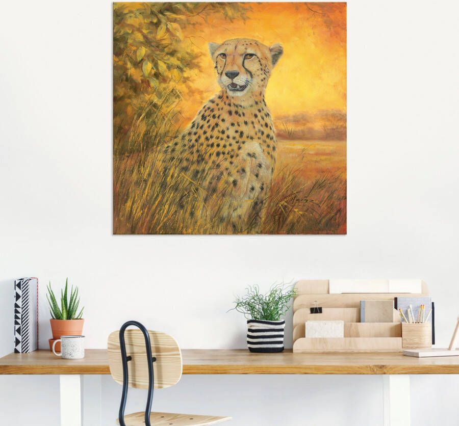 Artland Artprint Portret cheeta als artprint van aluminium artprint voor buiten poster in diverse formaten