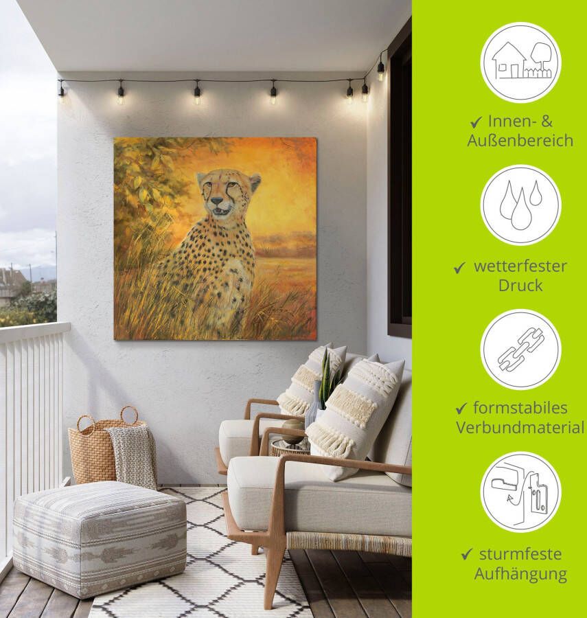 Artland Artprint Portret cheeta als artprint van aluminium artprint voor buiten poster in diverse formaten