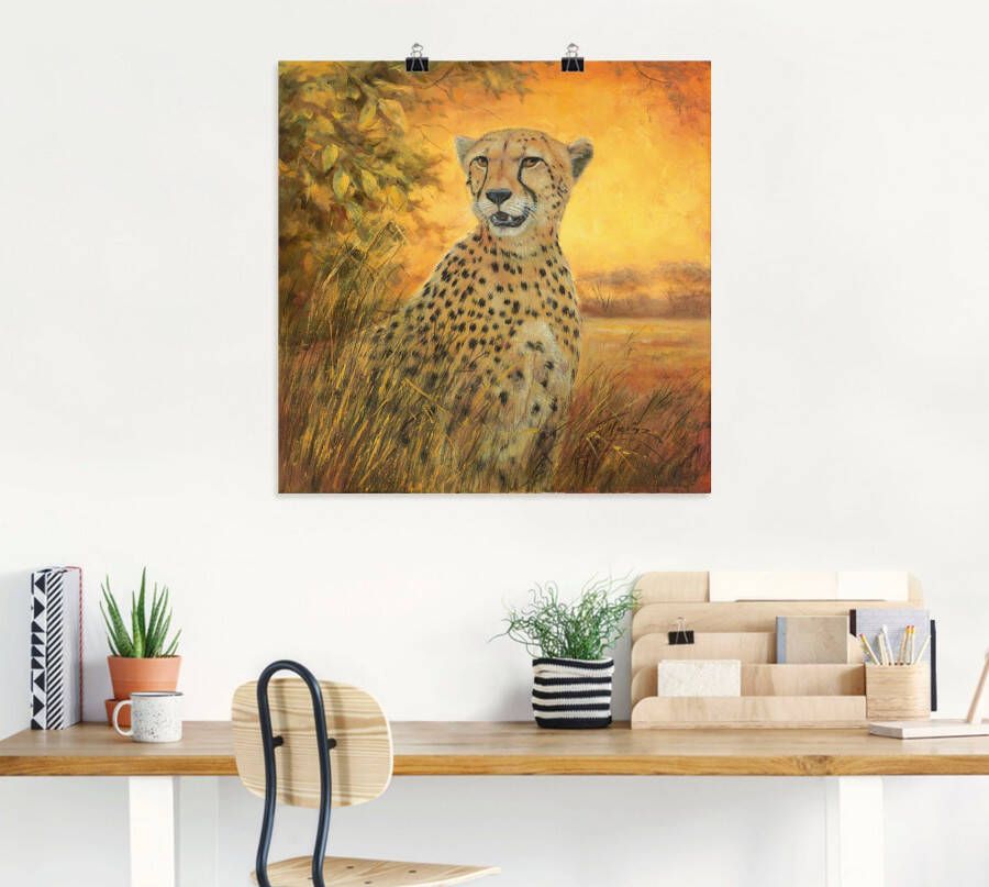 Artland Artprint Portret cheeta als artprint van aluminium artprint voor buiten poster in diverse formaten