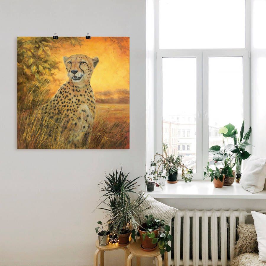 Artland Artprint Portret cheeta als artprint van aluminium artprint voor buiten poster in diverse formaten