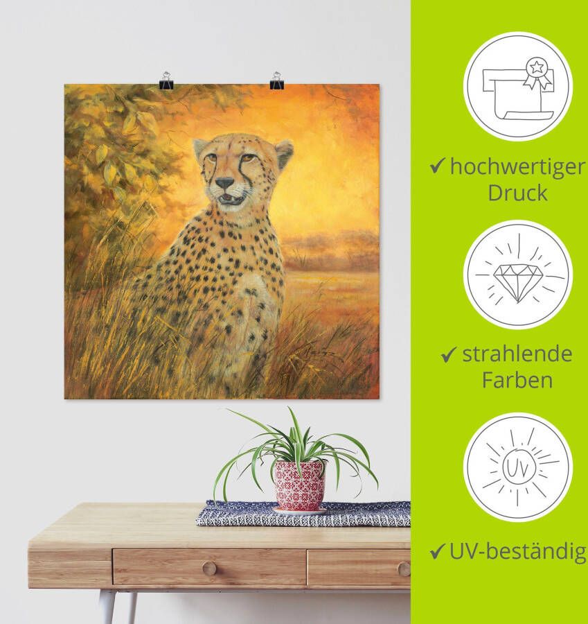 Artland Artprint Portret cheeta als artprint van aluminium artprint voor buiten poster in diverse formaten