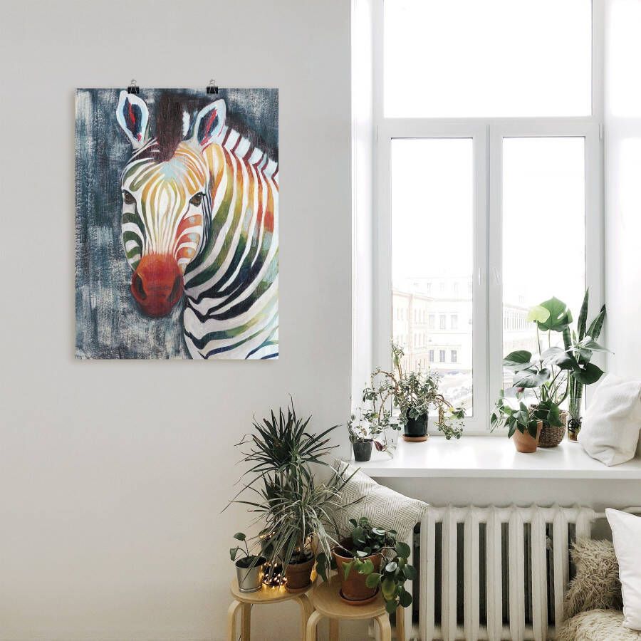 Artland Artprint Prisma zebra II als artprint op linnen poster in verschillende formaten maten