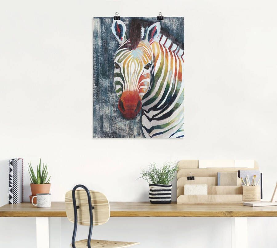 Artland Artprint Prisma zebra II als artprint op linnen poster in verschillende formaten maten