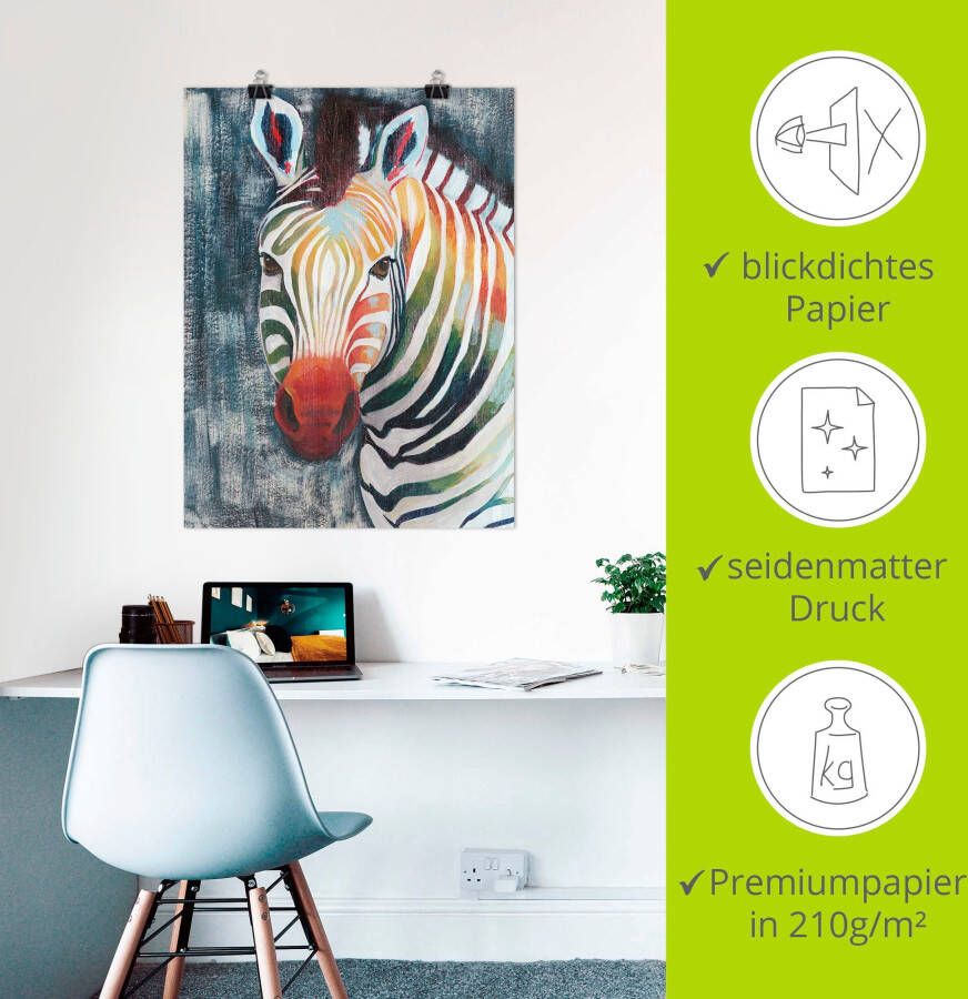 Artland Artprint Prisma zebra II als artprint op linnen poster in verschillende formaten maten