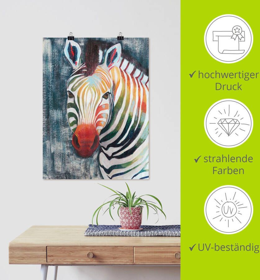 Artland Artprint Prisma zebra II als artprint op linnen poster in verschillende formaten maten