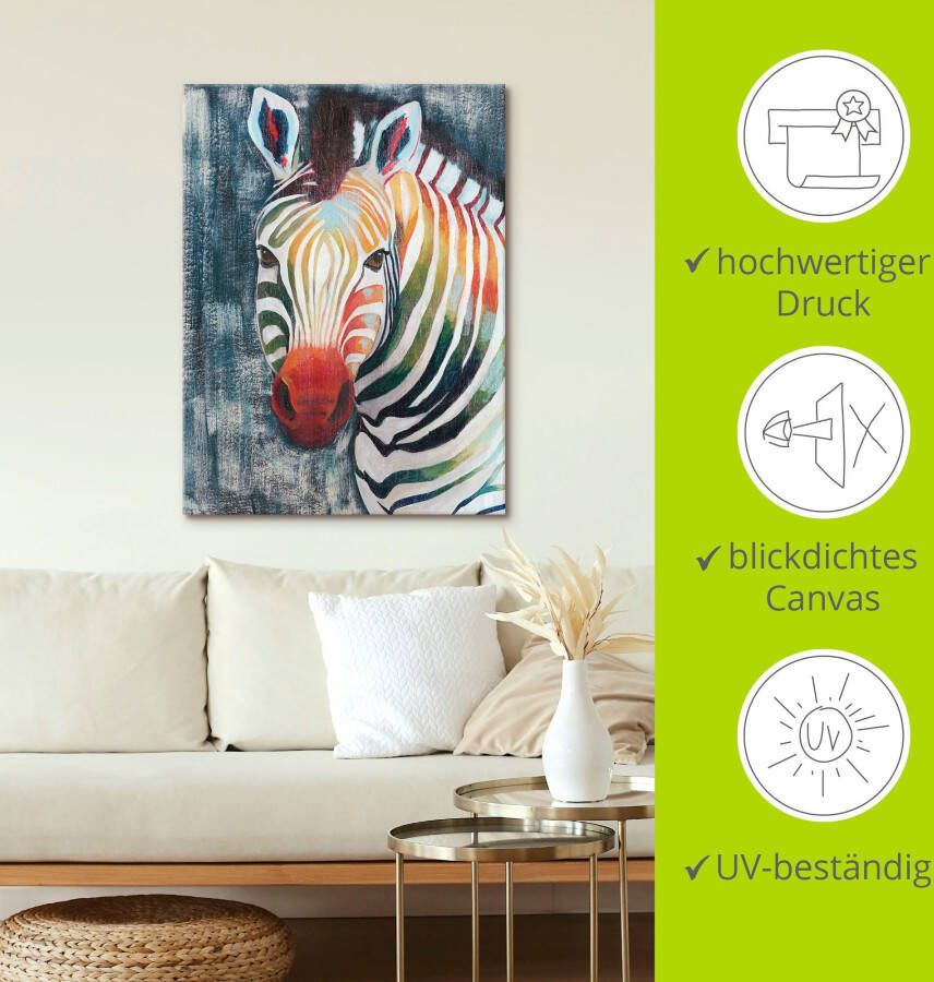 Artland Artprint Prisma zebra II als artprint op linnen poster in verschillende formaten maten