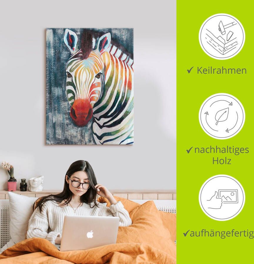 Artland Artprint Prisma zebra II als artprint op linnen poster in verschillende formaten maten