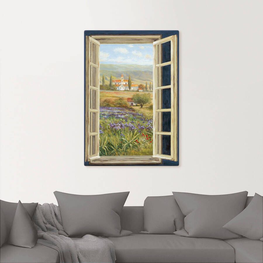 Artland Artprint Provence raam uitzicht als artprint van aluminium artprint voor buiten artprint op linnen poster in verschillende maten. maten