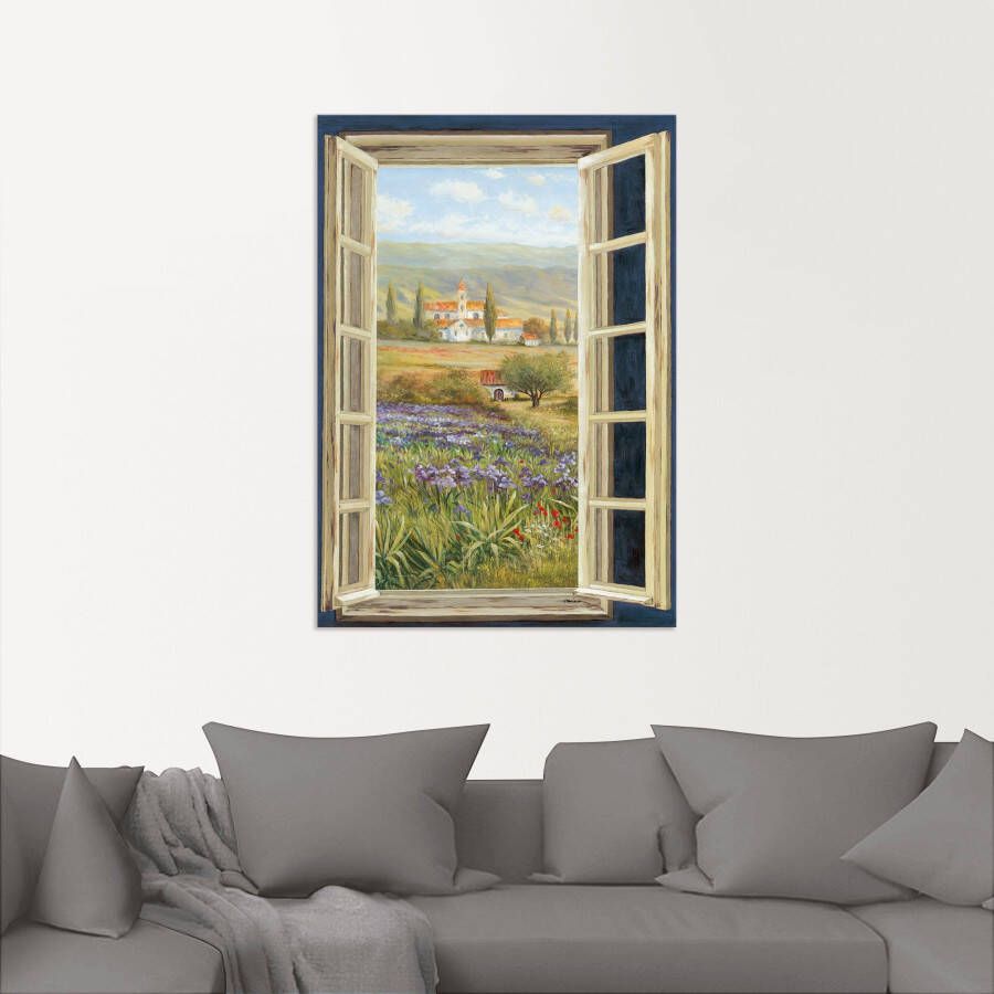 Artland Artprint Provence raam uitzicht als artprint van aluminium artprint voor buiten artprint op linnen poster in verschillende maten. maten