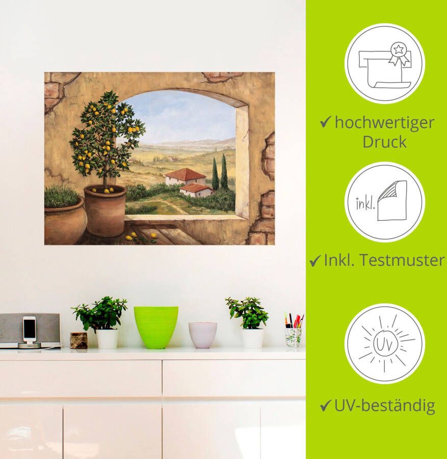 Artland Artprint Raam in Toscane als artprint van aluminium artprint voor buiten artprint op linnen poster muursticker