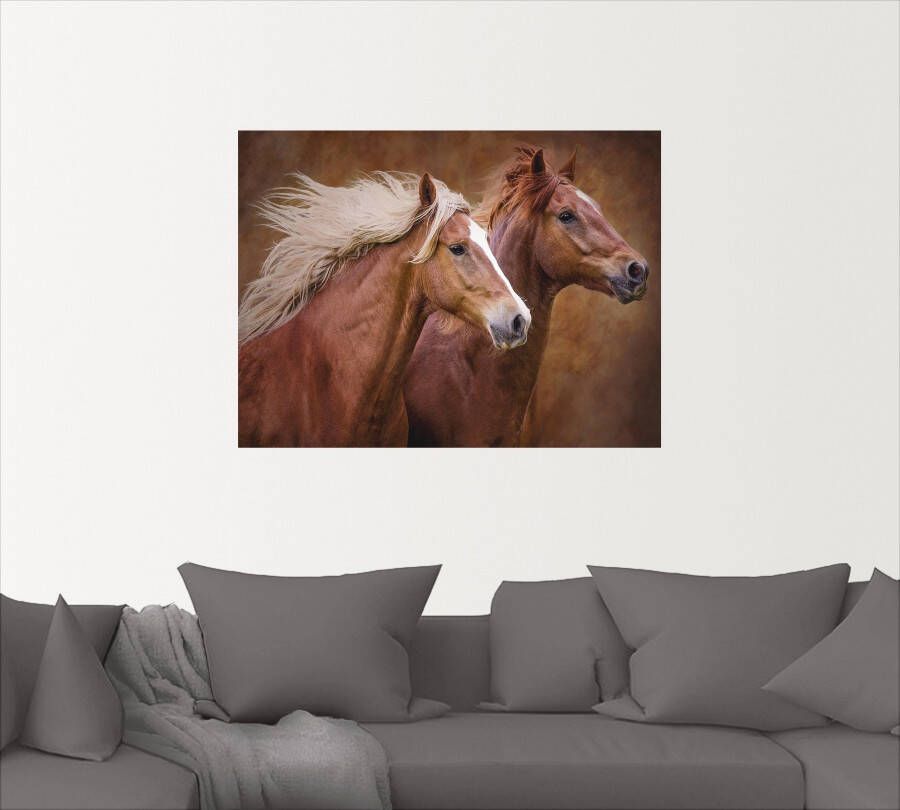 Artland Artprint Raszuivere paarden I als artprint op linnen poster muursticker in verschillende maten