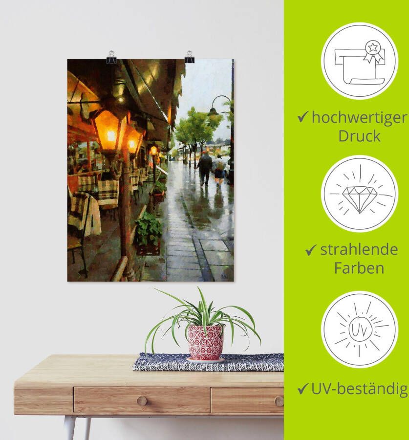 Artland Artprint Restaurant Lampen als artprint van aluminium artprint voor buiten artprint op linnen poster in verschillende maten. maten