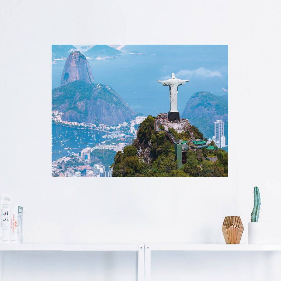 Artland Artprint Rio de Janeiro met Christus als artprint van aluminium artprint op linnen muursticker verschillende maten