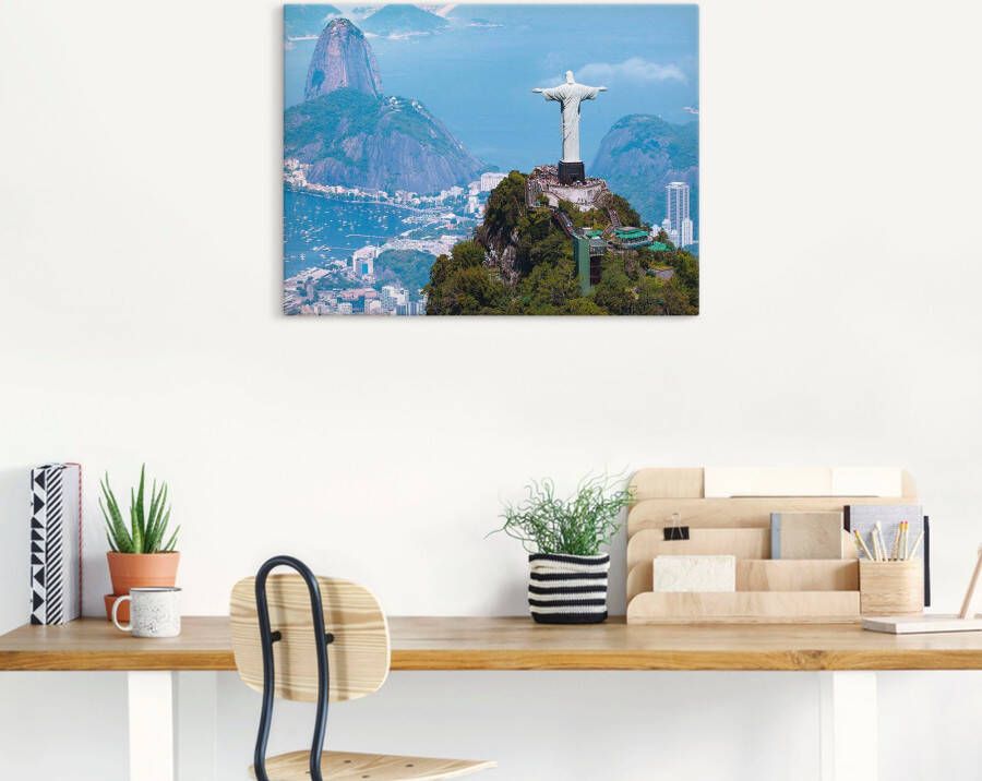 Artland Artprint Rio de Janeiro met Christus als artprint van aluminium artprint op linnen muursticker verschillende maten