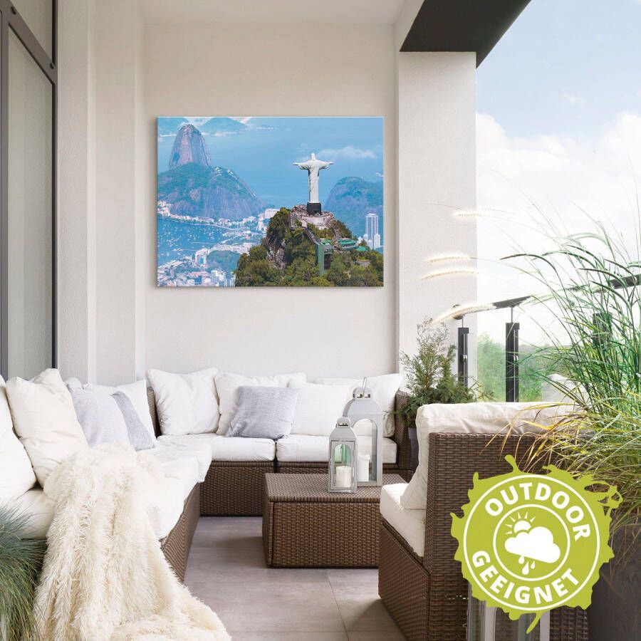 Artland Artprint Rio de Janeiro met Christus als artprint van aluminium artprint op linnen muursticker verschillende maten