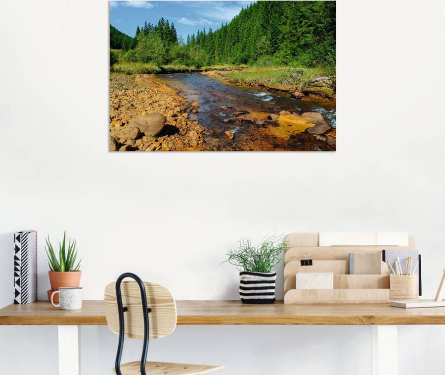 Artland Artprint Rivier Neagra Caliman-nationaalpark als artprint van aluminium artprint voor buiten poster in diverse formaten