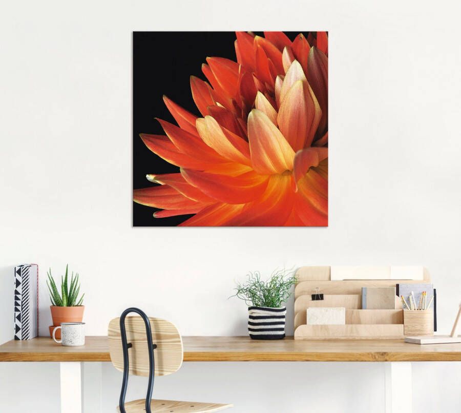 Artland Artprint op linnen Rode dahlia gespannen op een spieraam - Foto 3