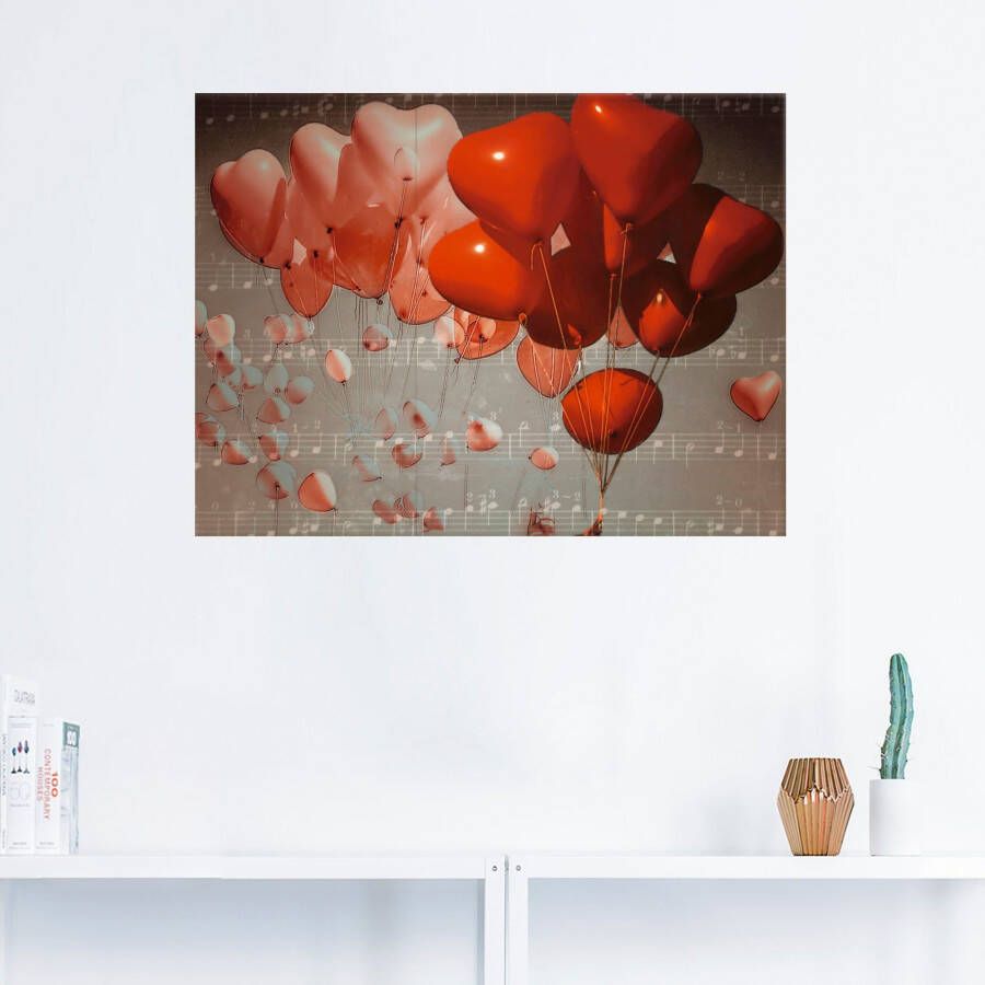 Artland Artprint Rode harten als poster muursticker in verschillende maten