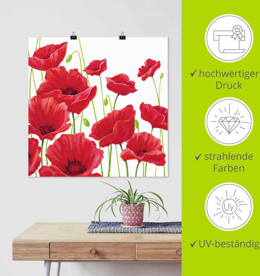 Artland Artprint Rode klaprozen I als artprint van aluminium artprint voor buiten artprint op linnen poster muursticker