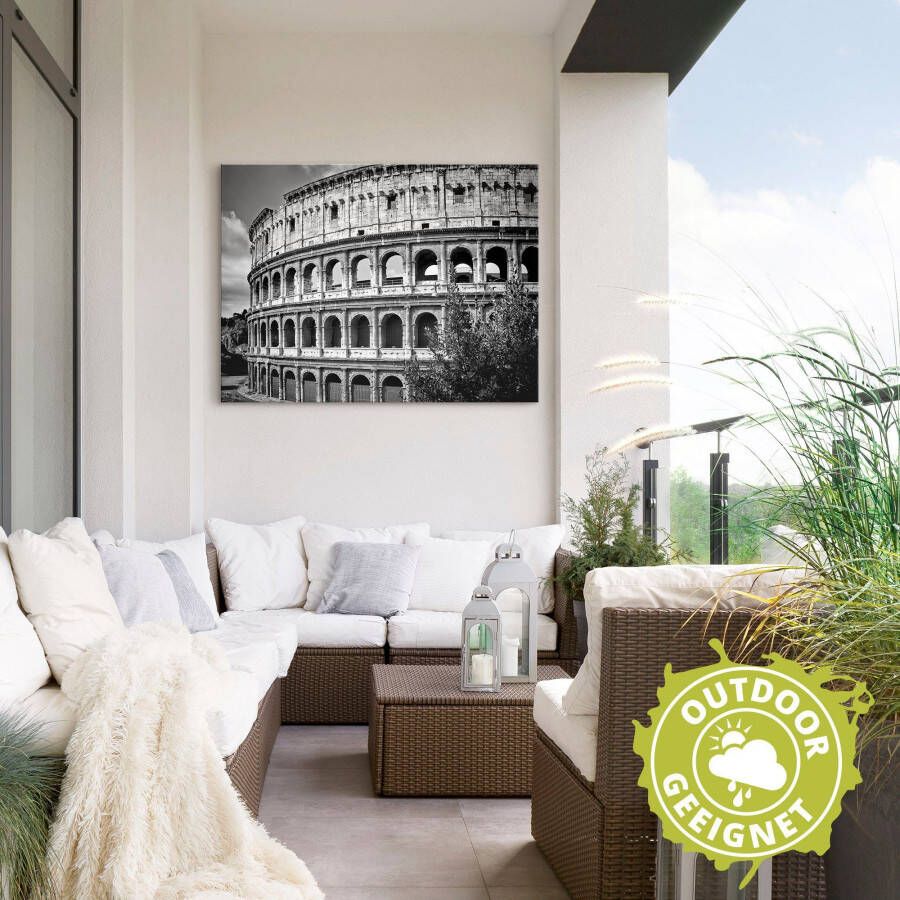 Artland Artprint Rome Colosseum monochroom als artprint van aluminium artprint voor buiten poster in diverse formaten