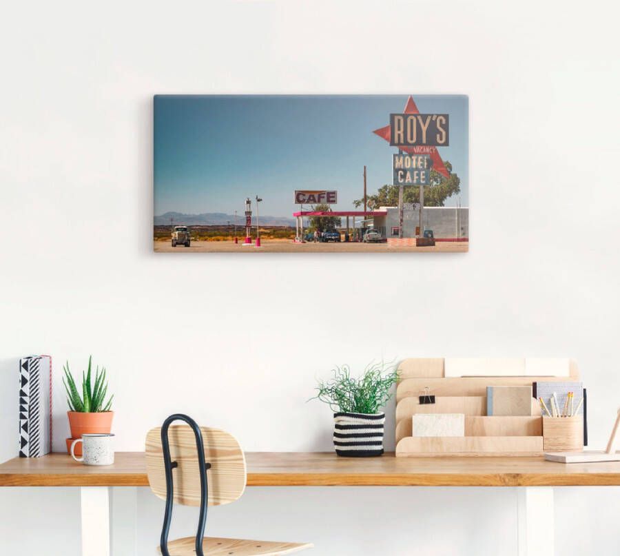 Artland Artprint Roy`s tankstation aan de Route 66 als artprint op linnen in verschillende maten