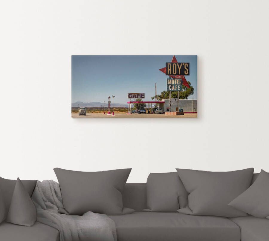 Artland Artprint Roy`s tankstation aan de Route 66 als artprint op linnen in verschillende maten