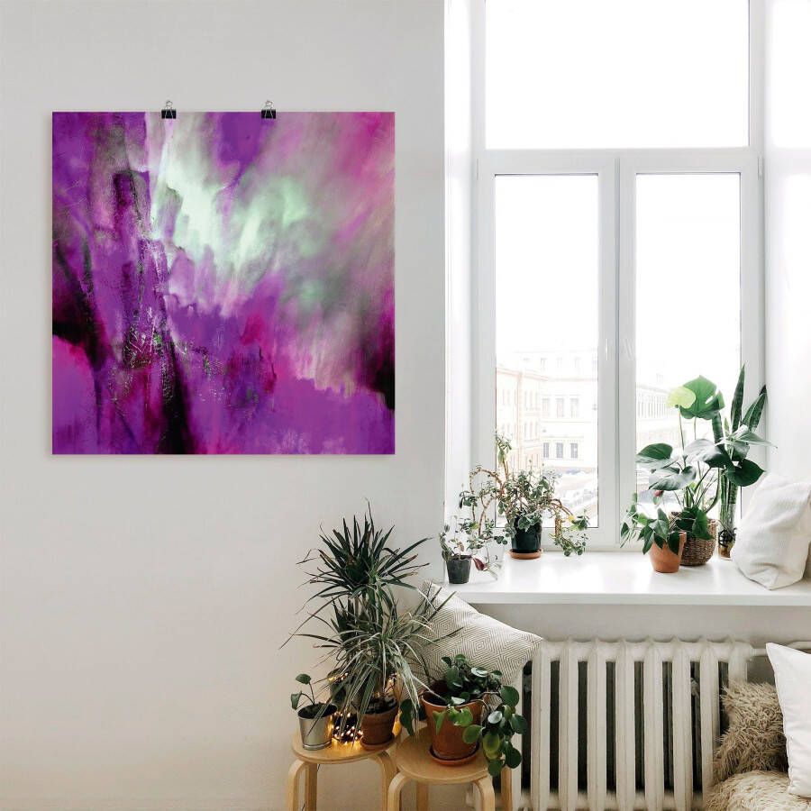 Artland Artprint Roze licht als artprint van aluminium artprint voor buiten artprint op linnen poster in verschillende maten. maten