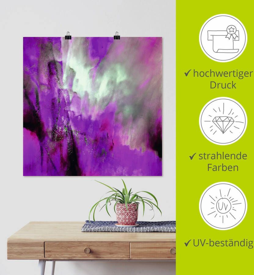 Artland Artprint Roze licht als artprint van aluminium artprint voor buiten artprint op linnen poster in verschillende maten. maten