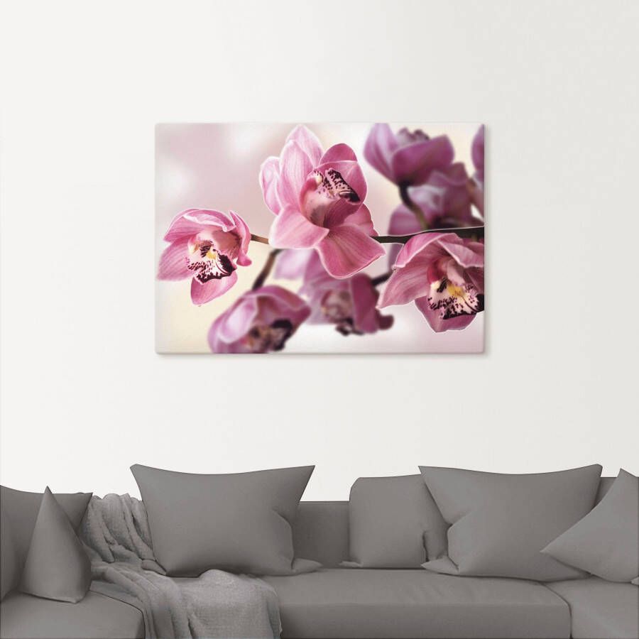 Artland Artprint Roze orchidee als artprint van aluminium artprint voor buiten artprint op linnen poster muursticker