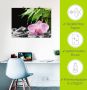 Artland Artprint Roze orchidee op zwarte zen stenen als artprint op linnen poster in verschillende formaten maten - Thumbnail 5