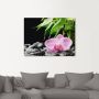 Artland Artprint Roze orchidee op zwarte zen stenen als artprint op linnen poster in verschillende formaten maten - Thumbnail 2