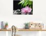 Artland Artprint Roze orchidee op zwarte zen stenen als artprint op linnen poster in verschillende formaten maten - Thumbnail 3