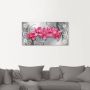 Artland Artprint Roze pioenrozen in glazen vaas Roze orchideeën op ornamenten als artprint van aluminium artprint voor buiten artprint op linnen poster muursticker - Thumbnail 2