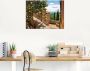 Artland Artprint Rozen op balkon Toscaans landschap als artprint van aluminium artprint voor buiten artprint op linnen poster muursticker - Thumbnail 2