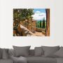 Artland Artprint Rozen op balkon Toscaans landschap als artprint van aluminium artprint voor buiten artprint op linnen poster muursticker - Thumbnail 4