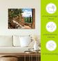 Artland Artprint Rozen op balkon Toscaans landschap als artprint van aluminium artprint voor buiten artprint op linnen poster muursticker - Thumbnail 6