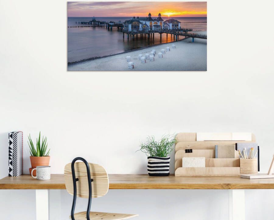 Artland Artprint RÜGEN-pier in Sellin zonsopgang als artprint van aluminium artprint voor buiten artprint op linnen in verschillende maten