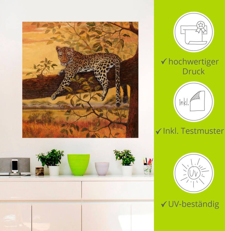 Artland Artprint Rustend luipaard als artprint op linnen muursticker in verschillende maten