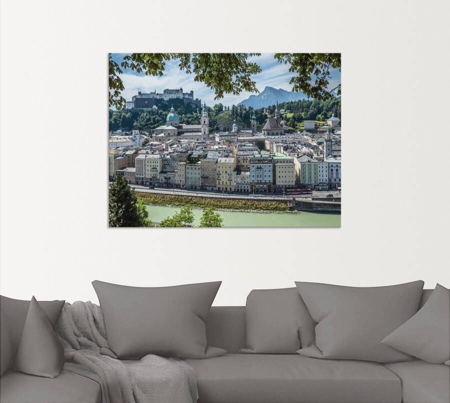 Artland Aluminium dibond print Salzburg blik op de oude binnenstad geschikt voor binnen en buiten buitenafbeelding - Foto 4